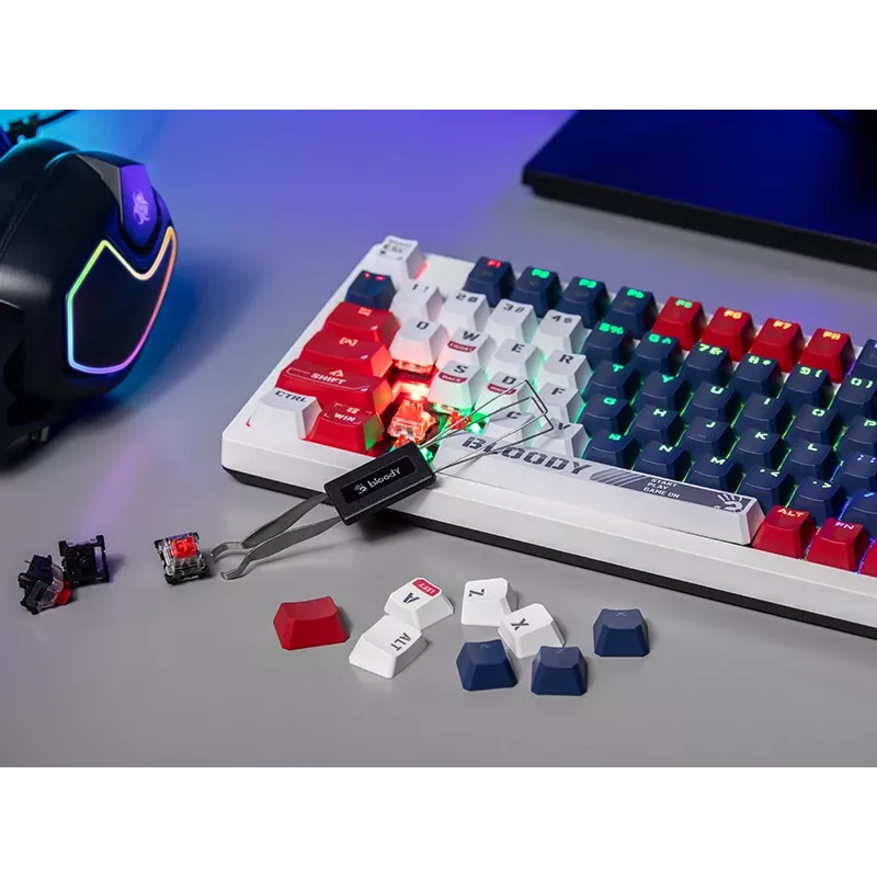 Teclado gaming mecânico A4Tech Bloody S98, USB, Sports Navy, interruptores BLMS Red Plus