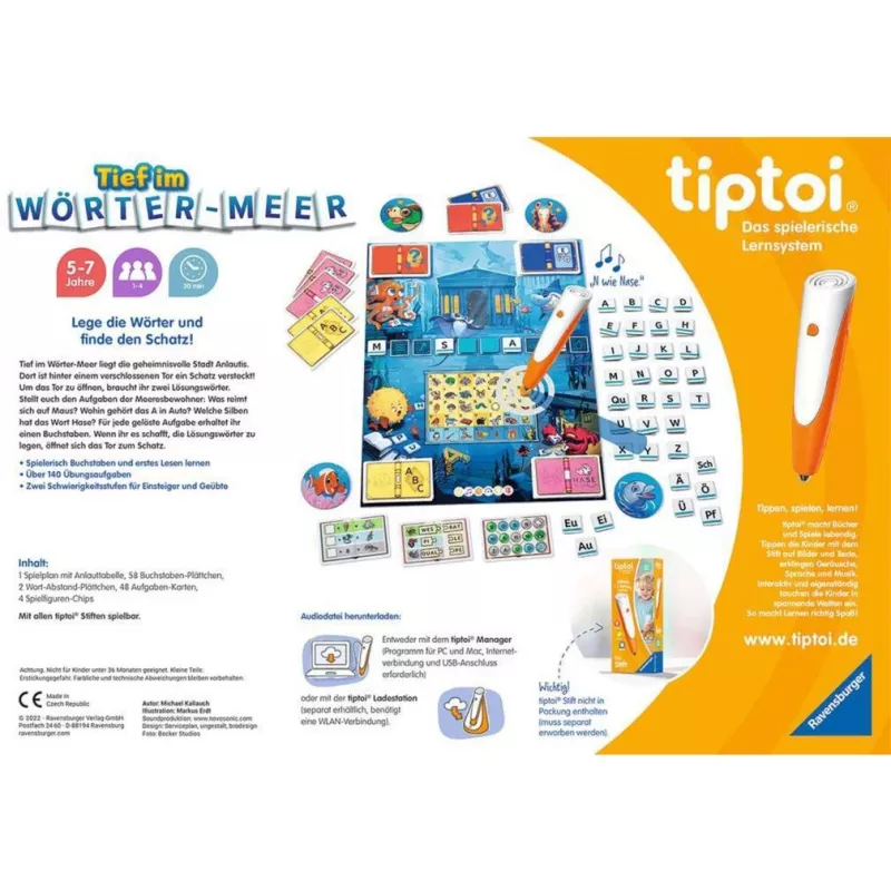 tiptoi Tief im Wörtermeer, jogo de tabuleiro