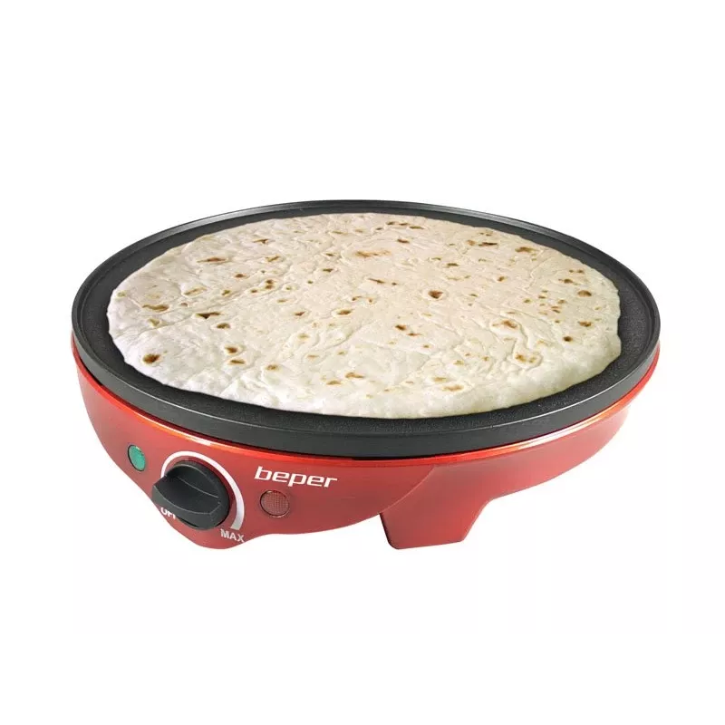 Beper BT.700Y Party Line máquina de crepes, placa antiaderente de 30 cm, 1300 W