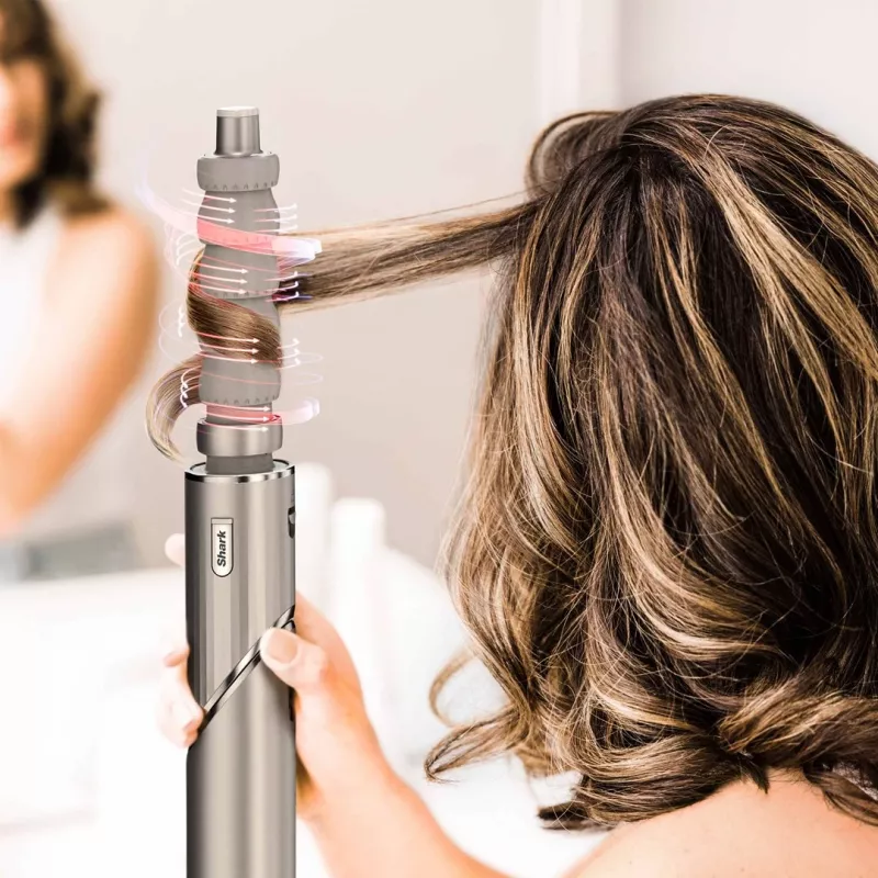 Shark FlexStyle 5-em-1 Air Styler e secador de cabelo com modeladores automáticos, escova plana, escova oval, bocal, difusor, bolsa de armazenamento, sem danos térmicos
