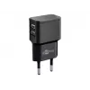 Carregador USB duplo Wentronic goobay - Fonte de alimentação - 12 Watt - 2,4 A - 2 portas de saída (USB) - Preto (44951)