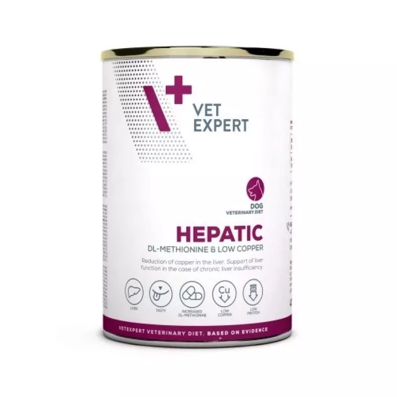 Comida húmida para cães VETEXPERT Veterinary Diet Hepatic para cães, 400 g, suporte hepático, sabor a carne
