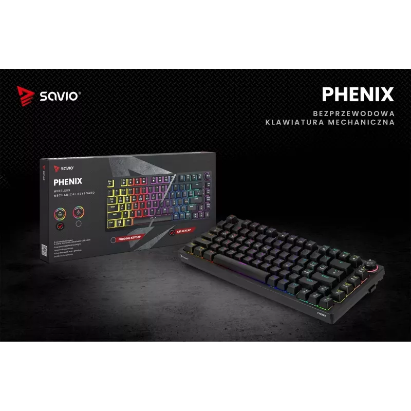 Teclado gaming Savio Phenix SAVGK-RED USB RF Wireless Bluetooth QWERTY