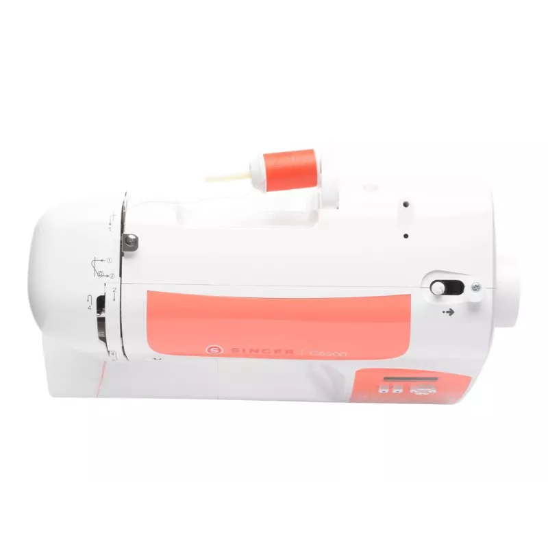 Máquina de costura SINGER C5205, modelo 230239102, máquina de costura doméstica mecânica portátil em laranja coral