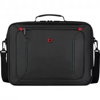 Mala para portátil Wenger BQ 16 Clamshell — capa preta repelente à água para portáteis de 16 polegadas, capa de proteção robusta