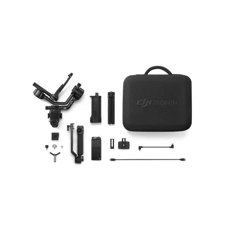 Estabilizador de câmara de mão DJI RS 5 Combo — alumínio, bateria 30 h, 1,46 kg, preto