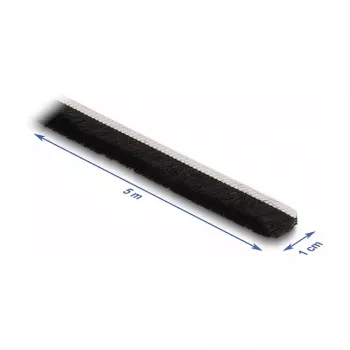 Barra de escovas DeLOCK autoadesiva 10 mm comprimento 5 m preto