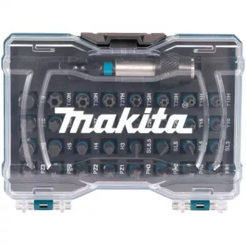 Conjunto de bits Impact preto E-12441, 33 peças (azul, 1/4, para parafusadeira de impacto)