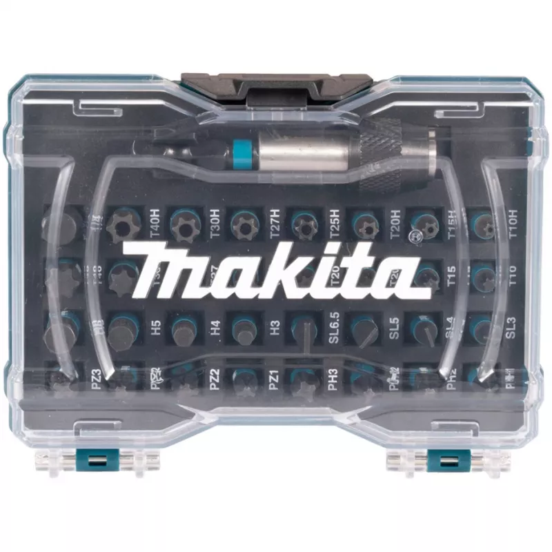Conjunto de bits Impact preto E-12441, 33 peças (azul, 1/4, para parafusadeira de impacto)