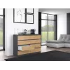 Cómoda Top e shop M8 140 ANT/ART — 8 gavetas, antracite/carvalho, 1380×400×970 mm, aglomerado