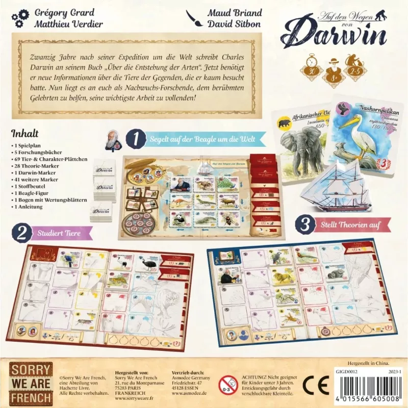 Nos Passos de Darwin, jogo de tabuleiro