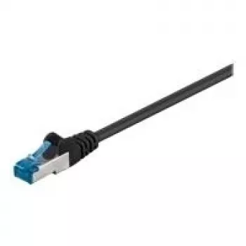 Cabo de patch Wentronic Goobay CAT 6a, S/FTP (PiMF), preto, 3 m - LSZH isento de halogéneos, cobre (93787)