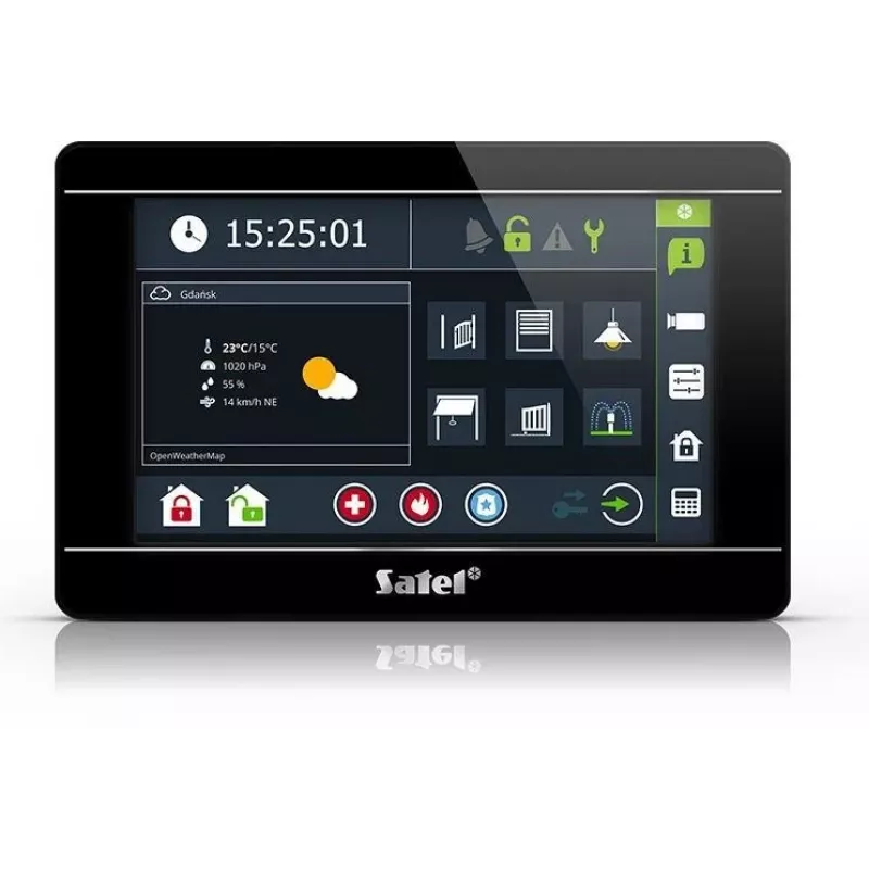 Painel de controlo tátil SATEL INT-TSI-B painel de parede LCD de 7 polegadas para sistemas de segurança