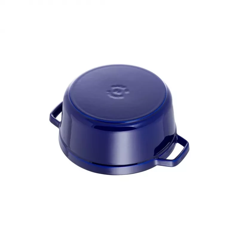 Cocotte redonda de ferro fundido Staub 24 cm Azul-escuro