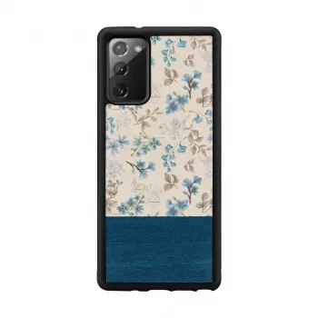 Capa para telemóvel Man and Wood Galaxy Note 20 — flor azul sobre preto