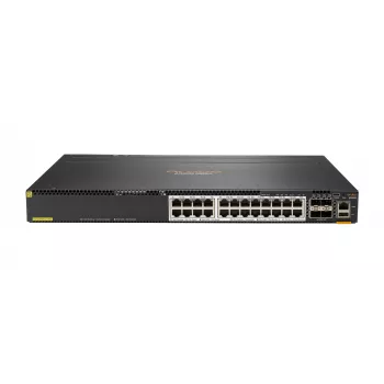 Hewlett Packard Enterprise HPE Aruba 6300M - Switch - L3 - gerido - 24 x 1/2,5/5/10GBase-T + 4 x 1 Gigabit / 10 Gigabit / 25 Gigabit / 50 Gigabit SFP56 (Uplink / Stacking) - Frente
