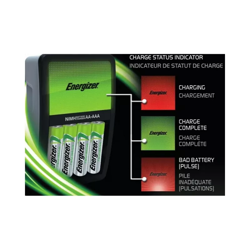 Energizer Maxi Carregador CHVCM4-EU com 4 pilhas recarregáveis NiMH AA 2000 mAh (CHVCM4-EU)