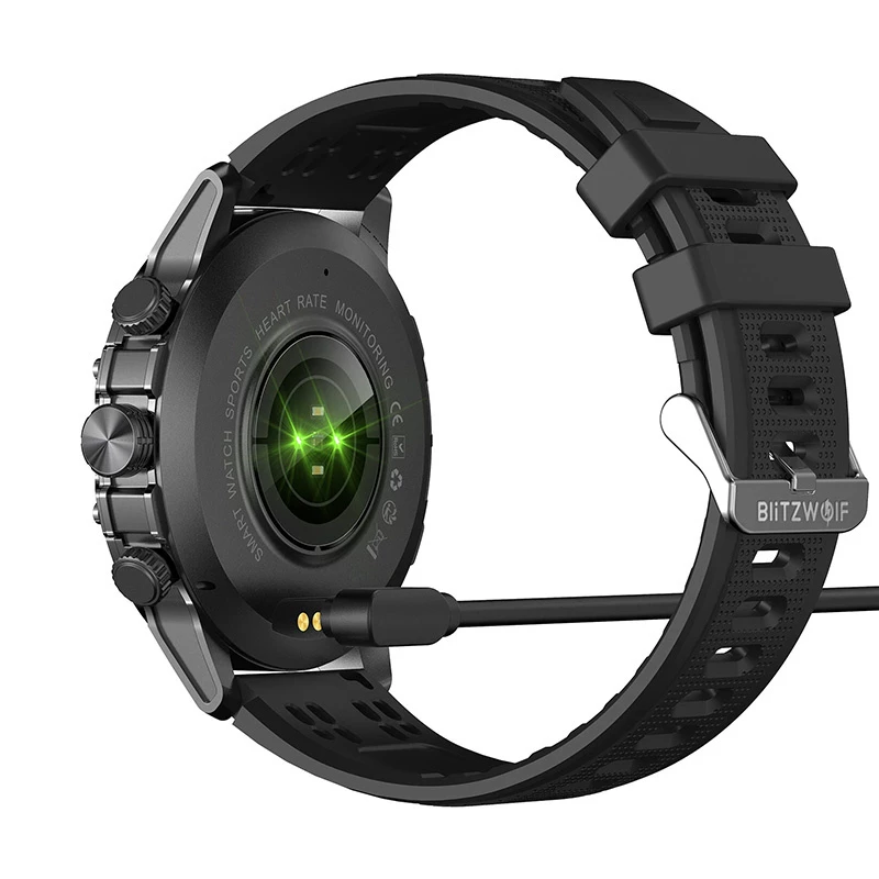 Smartwatch BlitzWolf BW-AT6 plus – preto, medidor de frequência cardíaca, monitor de fitness
