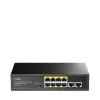 Switch de rede Cudy FS1010PG — 10/100 Mbps, 8 portas PoE, 2 Uplink, orçamento PoE 120W, caixa metálica