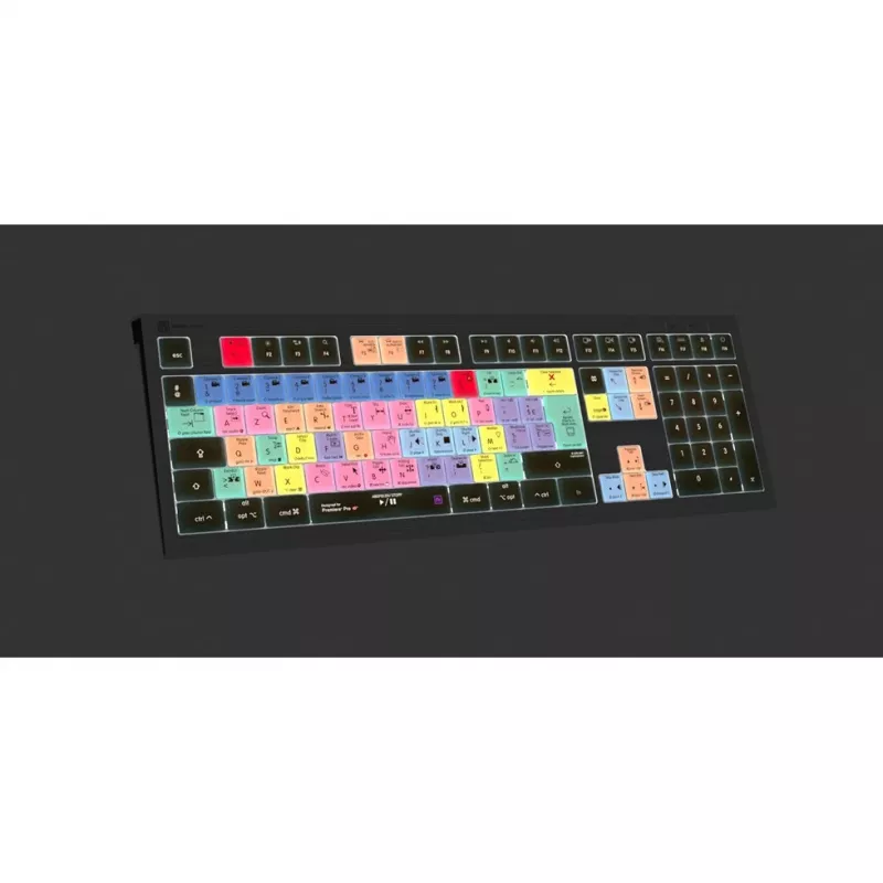 Teclado retroiluminado Logickeyboard Adobe Premiere Pro CC ASTRA 2 Mac francês (LKB-PPROCC-A2M-FR)