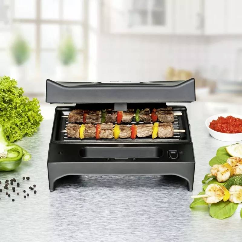 Sanduicheira Rommelsbacher SWG 700 – grelhador elétrico compacto 3-em-1 com 3 placas intercambiáveis (sanduíche, waffle belga, grelhador), detalhes em aço inoxidável
