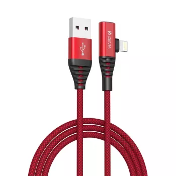 Cabo USB 2-em-1 de carregamento/dados Devia Strom Series 1,2 m — vermelho