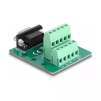 DeLOCK D-Sub 9 pinos conector macho para régua de terminais para calha DIN largura 51 mm profundidade 58 mm altura 30 mm