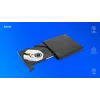 Unidade externa slim DVD±RW SAVIO AK-43, USB 2.0, preta, suporta leitura/gravação de CD/DVD (24x CD, 8x DVD)