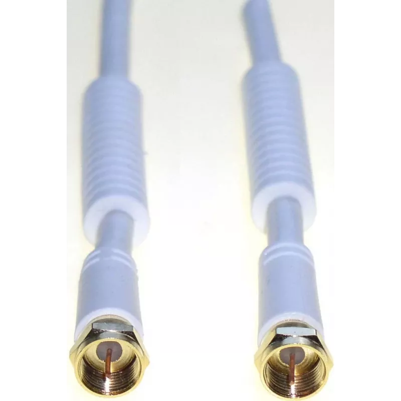 Cabo coaxial e&p elektrik handels FA 205 G L, ficha F para ficha F, 5 m, branco