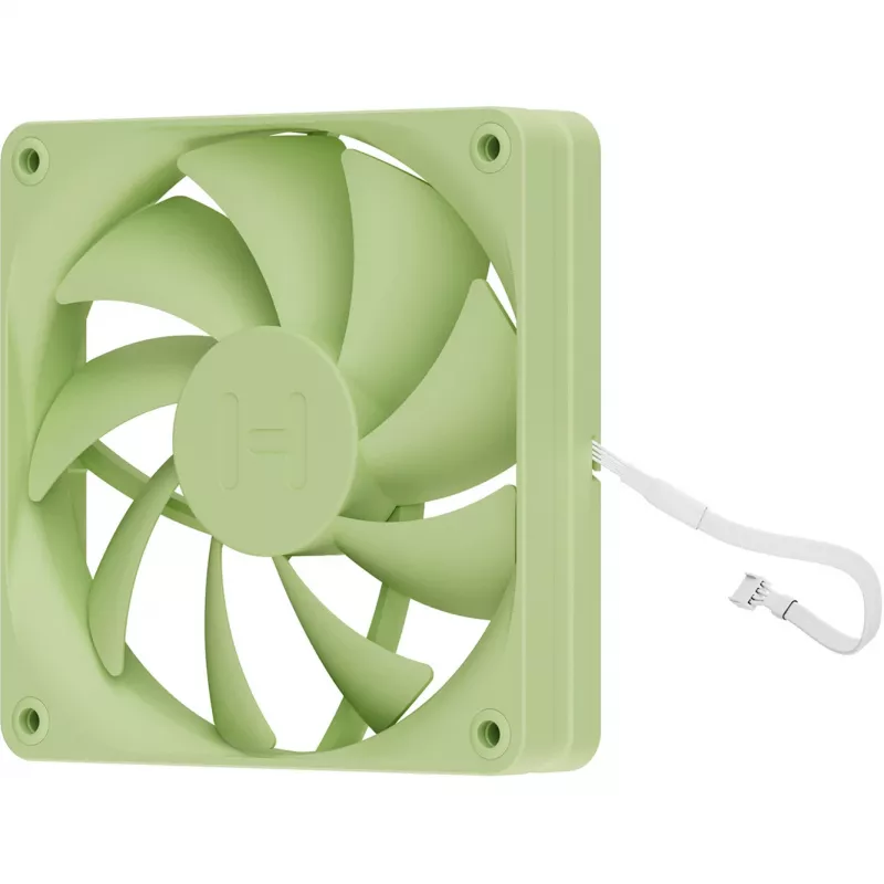 Ventoinha de refrigeração para computador HYTE FA12-MM-4 120 mm, 1500 rpm, 72 m³/h, 1,6 mmH₂O, rolamento fluido dinâmico, verde, pack de 4