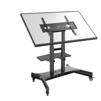 Suporte com rodas para TV ONKRON TS1380-B para televisores de 50–83 polegadas, preto, altura ajustável, base com rodas