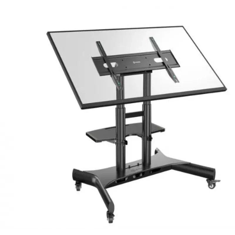 Suporte com rodas para TV ONKRON TS1380-B para televisores de 50–83 polegadas, preto, altura ajustável, base com rodas