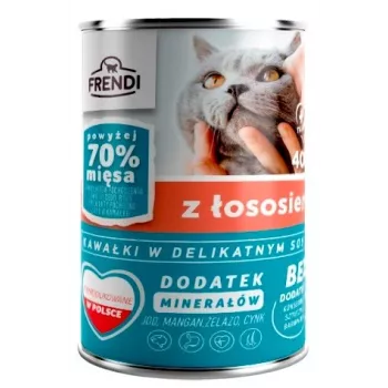 FRENDI com pedaços de salmão em molho tenro - Ração húmida para gatos - 400 g