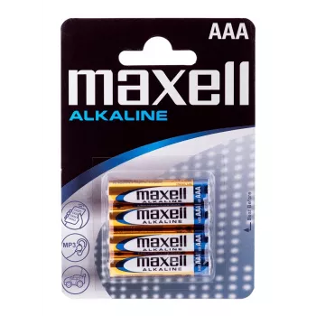 Pilha MAXELL alcalina LR-03 AAA pack de 4 pilhas descartáveis