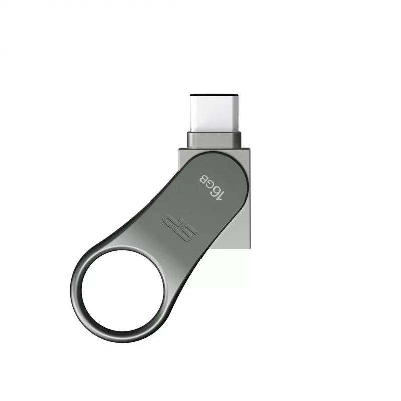 Pen drive Silicon Power 16 GB USB Type-A / USB Type-C, USB 3.2 Gen 1, titânio, caixa de zinco