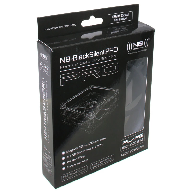Noiseblocker ITR-PL-PS BlackSilent Pro PLPS ventoinha de caixa, 120 mm, PWM