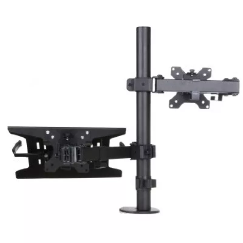 Suporte de secretária ART L-24 para monitor LED/LCD de 13-32" + portátil de 10-15,6", VESA 75x75/100x100, preto