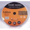 Cabo coaxial LIBOX PCC80 RG-6/U 100 m, bainha FEP, condutor de cobre 0,8 mm, blindagem de alumínio, branco