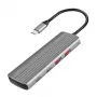 Hub LogiLink USB 3.2 Gen2 7+1 portas 2x USB-A 5x USB-C PD 100W alumínio