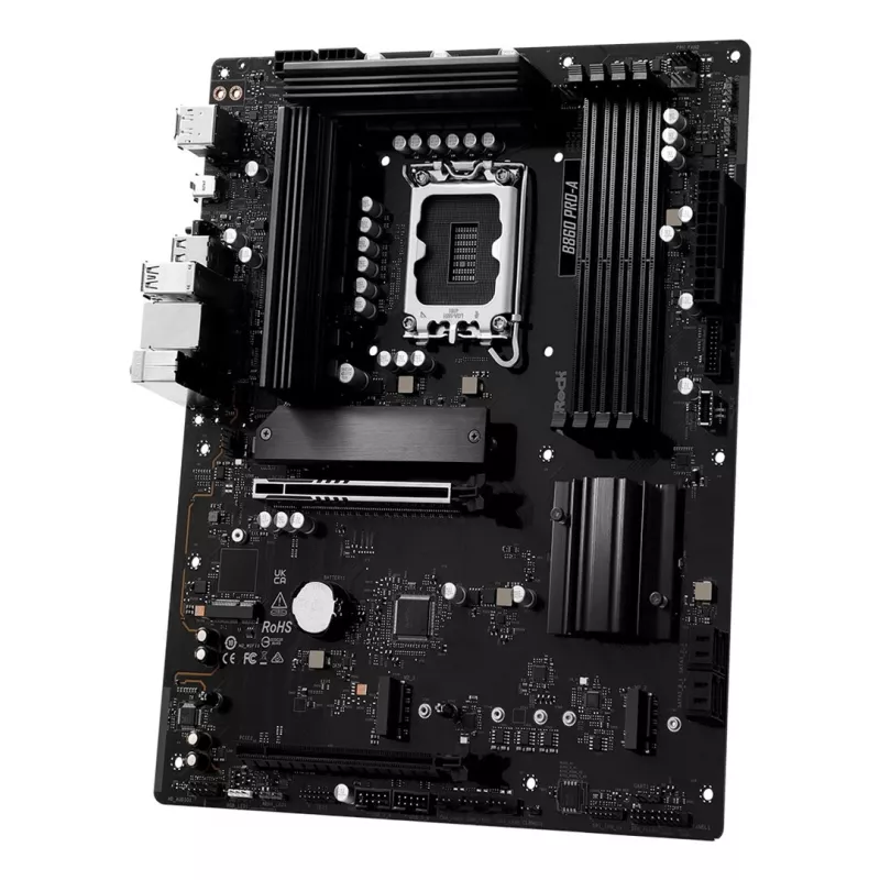 Placa-mãe ASRock B860 Pro-A — Intel B860 ATX, LGA 1851, DDR5, 4x DIMM, 256GB, LAN 2.5Gb, 1x M.2, 4x SATA III