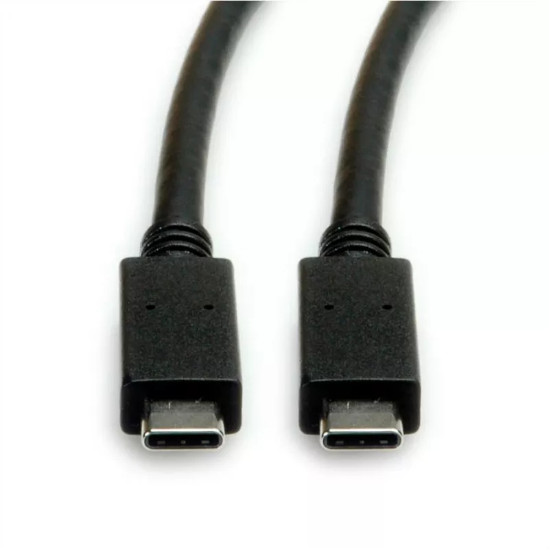 Cabo USB ROLINE 11.02.9056 0,5 m USB 3.2 Gen 2 10 Gbit/s USB C preto