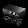 Switch de rede Cudy FS1010PG — 10/100 Mbps, 8 portas PoE, 2 Uplink, orçamento PoE 120W, caixa metálica