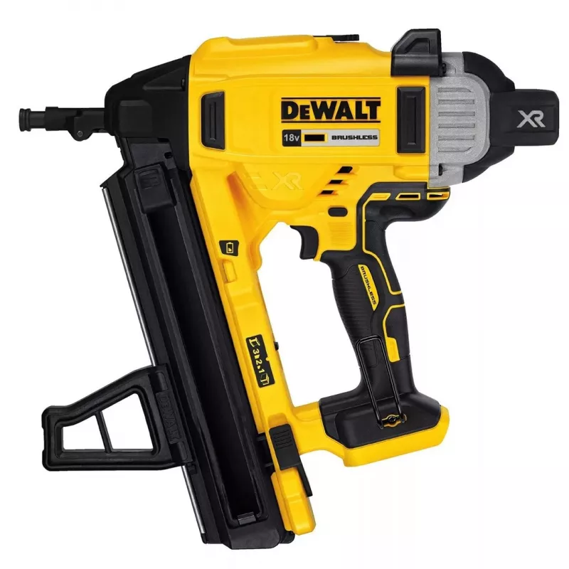 DeWALT DCN890N-XJ XR pregadora sem fios de 18 V para betão, sem escovas, carregador angular, pregos de 13–57 mm, Ø 2,6 mm, sem bateria, preta/amarela