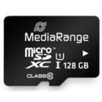 MediaRange MR945 - Cartão de memória (microSDXC com adaptador SD) - 128 GB - UHS-I / Classe 10 - microSDXC - Preto (MR945)