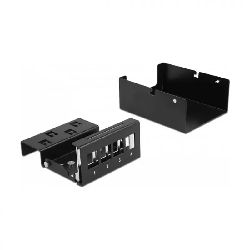 Patch panel DeLOCK Keystone 4 portas preto