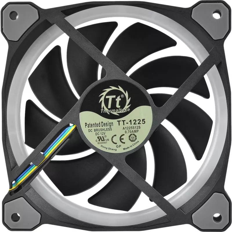 Ventoinha para radiador Thermaltake Riing Plus 14 LED RGB TT Premium Edition CL-F056-PL14SW-A, 140 mm, pack de 3 com controlador, preto