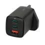iBOX C-65 preto, carregador universal GaN 65 W com ficha UK