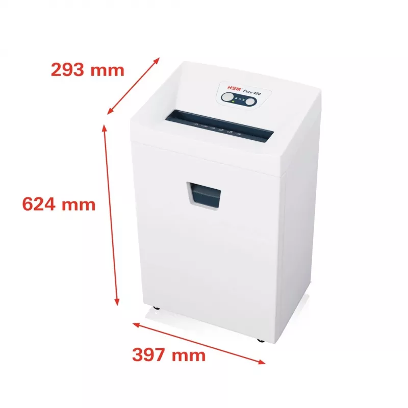 Destruidora de documentos HSM Pure 420 partículas 1,9 x 15 mm – destruidora de partículas de escritório HSM