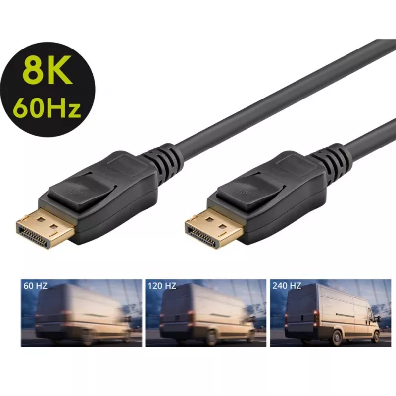 Cabo DisplayPort Goobay 74779 3 m preto G-Sync FreeSync