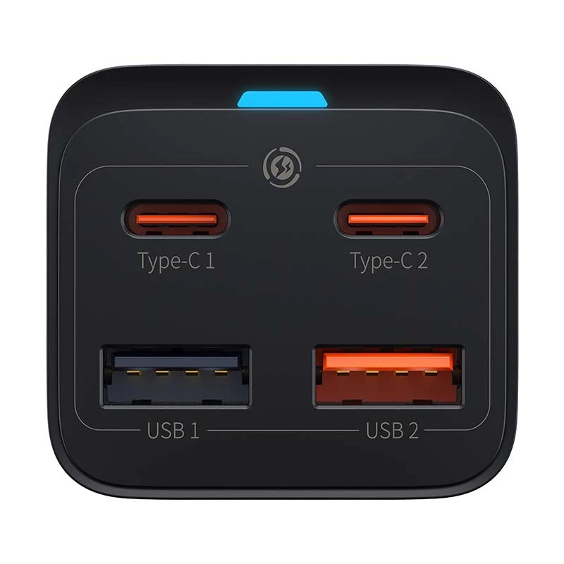 Carregador Baseus GaN3 Pro telemóvel tablet preto AC interior 15V 3A